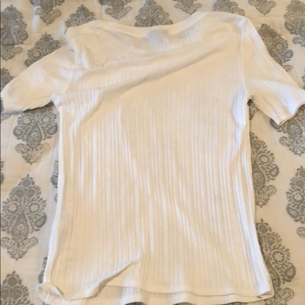 White Ribbed Tee - Picture 2 of 2